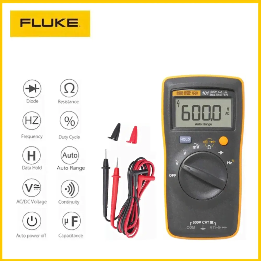 Мультиметр тестер Fluke 101, цифровой профессиональный-0